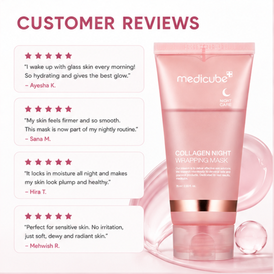 Medicube Collagen Night Wrapping Mask – 50% OFF – Wake Up to Glass Skin – Overnight Care – Boosts Collagen, Deep Hydration & Glass Skin Glow – Strengthens Skin Barrier – For All Skin Types