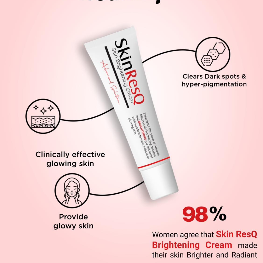Skin ResQ Brightening Cream | #1 Bestselling Formula with Alpha Arbutin, Niacinamide & Vitamin C | Fades Hyperpigmentation, Dark Spots & Acne Marks