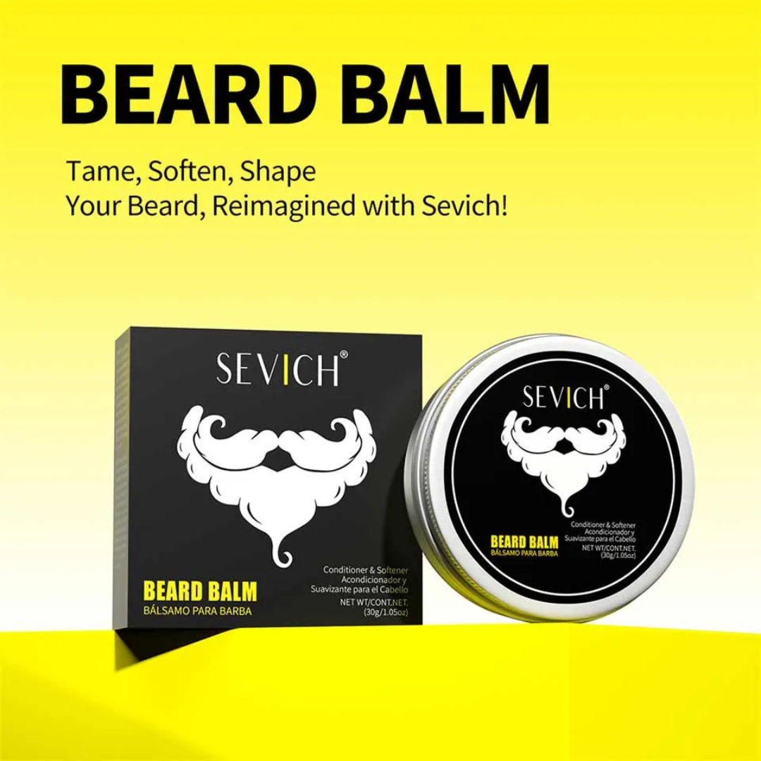 SEVICH Beard Balm – Nourish, Shape & Soften – With Shea Butter & Biotin – Controls Frizz & Flyaways – Soothes Sensitive Skin – All-Natural, Cruelty-Free, Paraben-Free