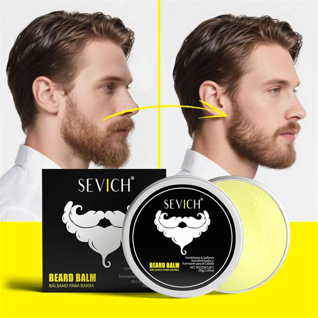 SEVICH Beard Balm – Nourish, Shape & Soften – With Shea Butter & Biotin – Controls Frizz & Flyaways – Soothes Sensitive Skin – All-Natural, Cruelty-Free, Paraben-Free