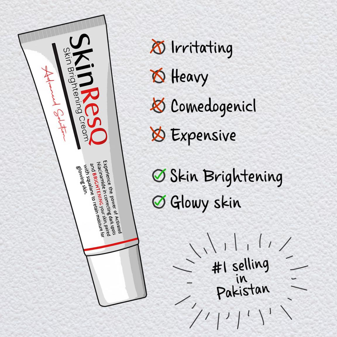 Skin ResQ Brightening Cream | #1 Bestselling Formula with Alpha Arbutin, Niacinamide & Vitamin C | Fades Hyperpigmentation, Dark Spots & Acne Marks