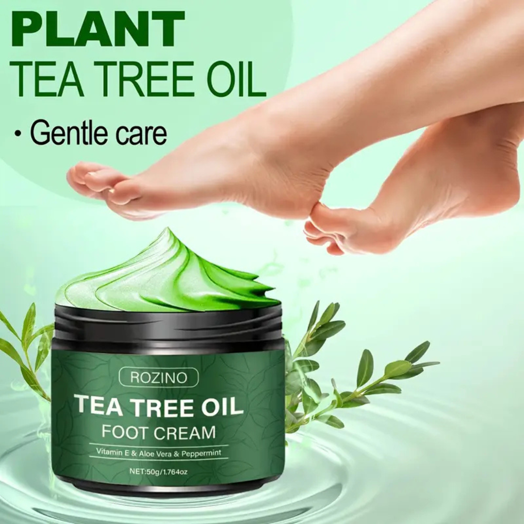 Rozino Tea Tree Oil Foot & Damage Skin Repair Cream | Vitamin E, Aloe Vera & Peppermint | Repairs Cracked Heels, Dry Feet & Rough Skin