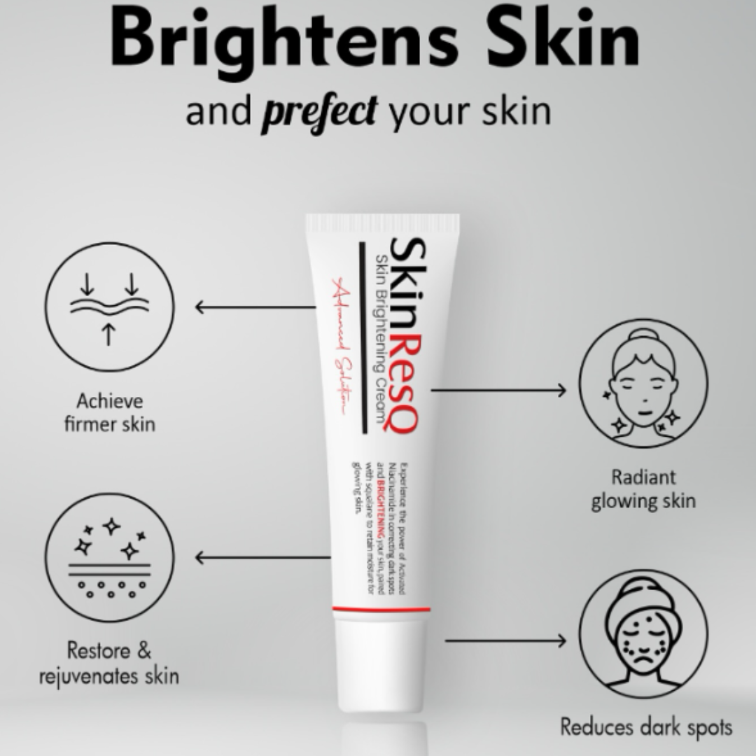 Skin ResQ Brightening Cream | #1 Bestselling Formula with Alpha Arbutin, Niacinamide & Vitamin C | Fades Hyperpigmentation, Dark Spots & Acne Marks