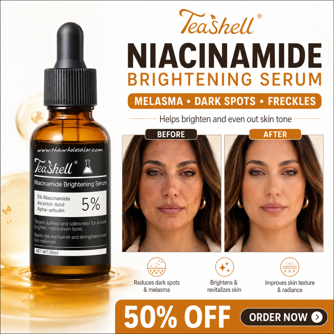 Teashell Niacinamide Brightening Serum – Targets Melasma, Dark Spots & Freckles – Brightens & Evens Skin Tone, Improves Texture & Radiance – For All Skin Types