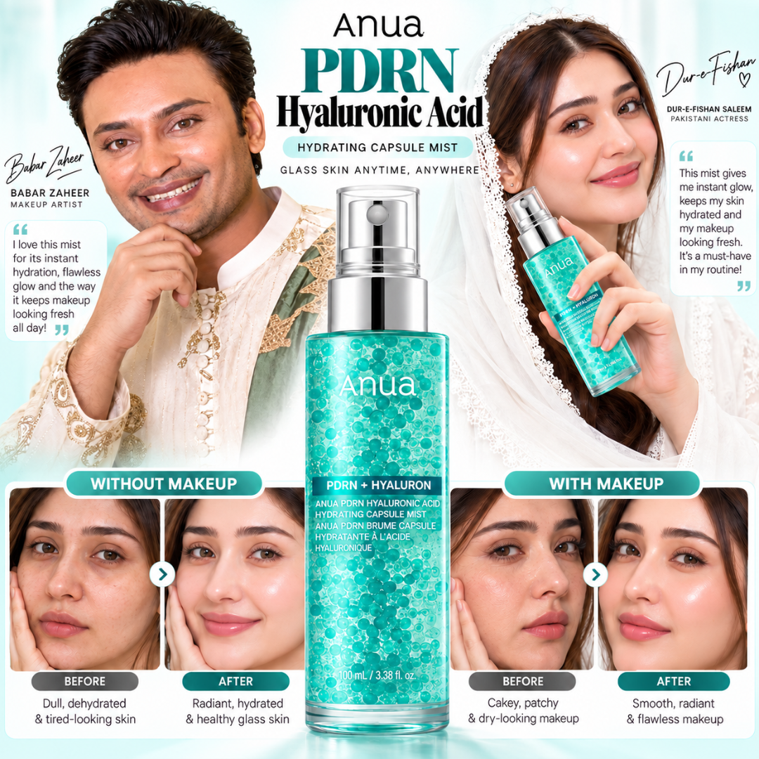 Anua PDRN + Hyaluron Hydrating Capsule Mist – Deep Hydration, Glass Skin Glow & Smooth Makeup Finish (100% Original Quality)