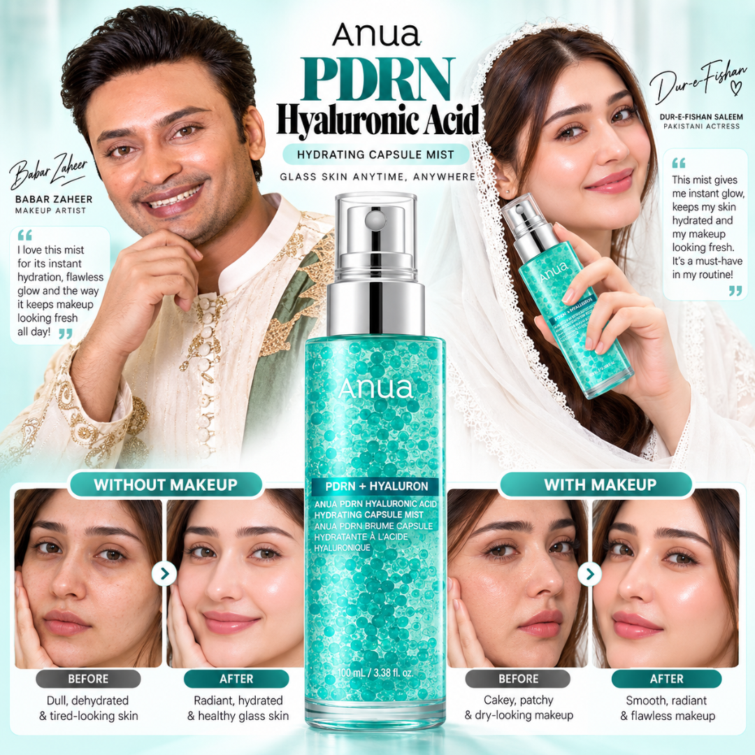 Anua PDRN + Hyaluron Hydrating Capsule Mist – Deep Hydration, Glass Skin Glow & Smooth Makeup Finish (100% Original Quality)