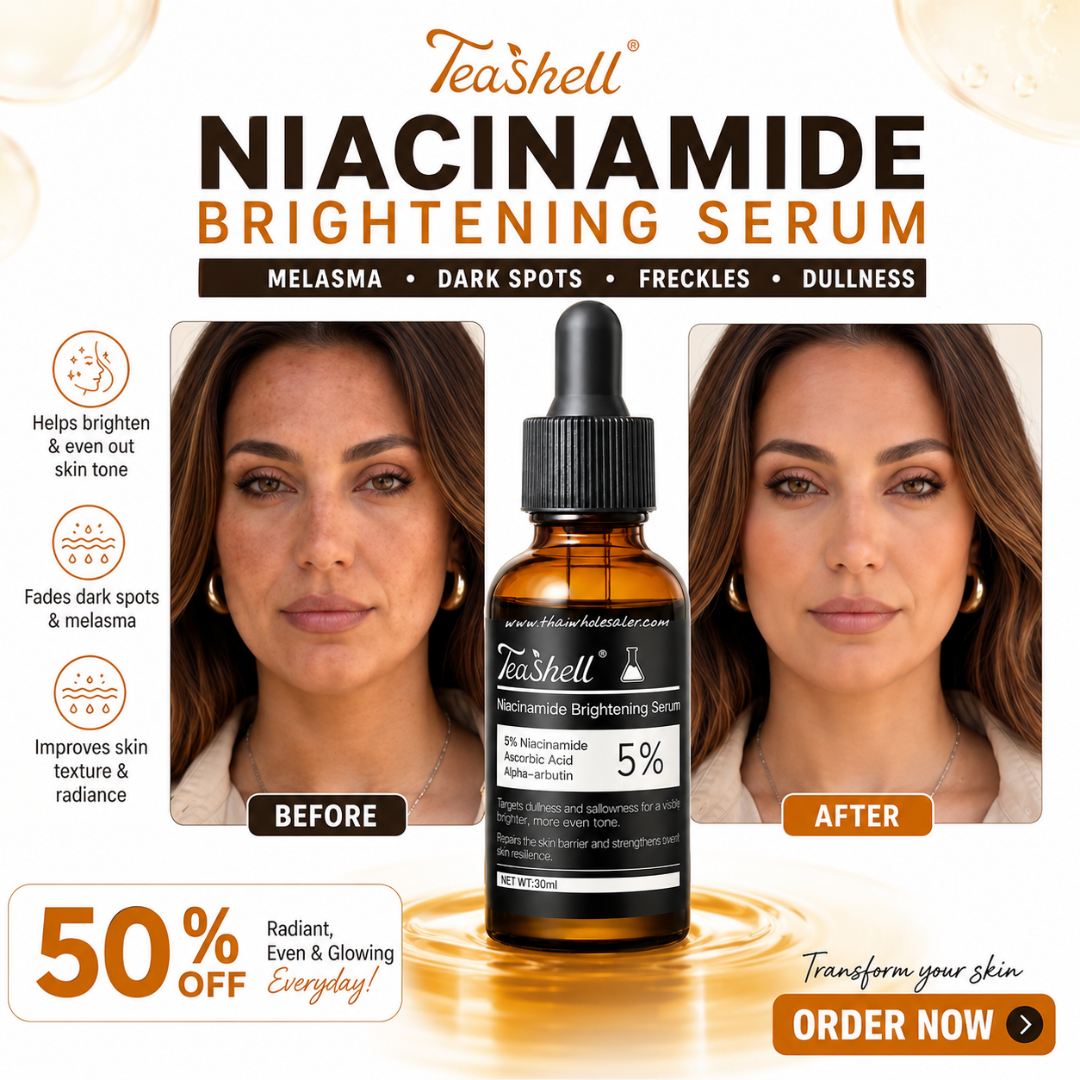 Teashell Niacinamide Brightening Serum – Targets Melasma, Dark Spots & Freckles – Brightens & Evens Skin Tone, Improves Texture & Radiance – For All Skin Types