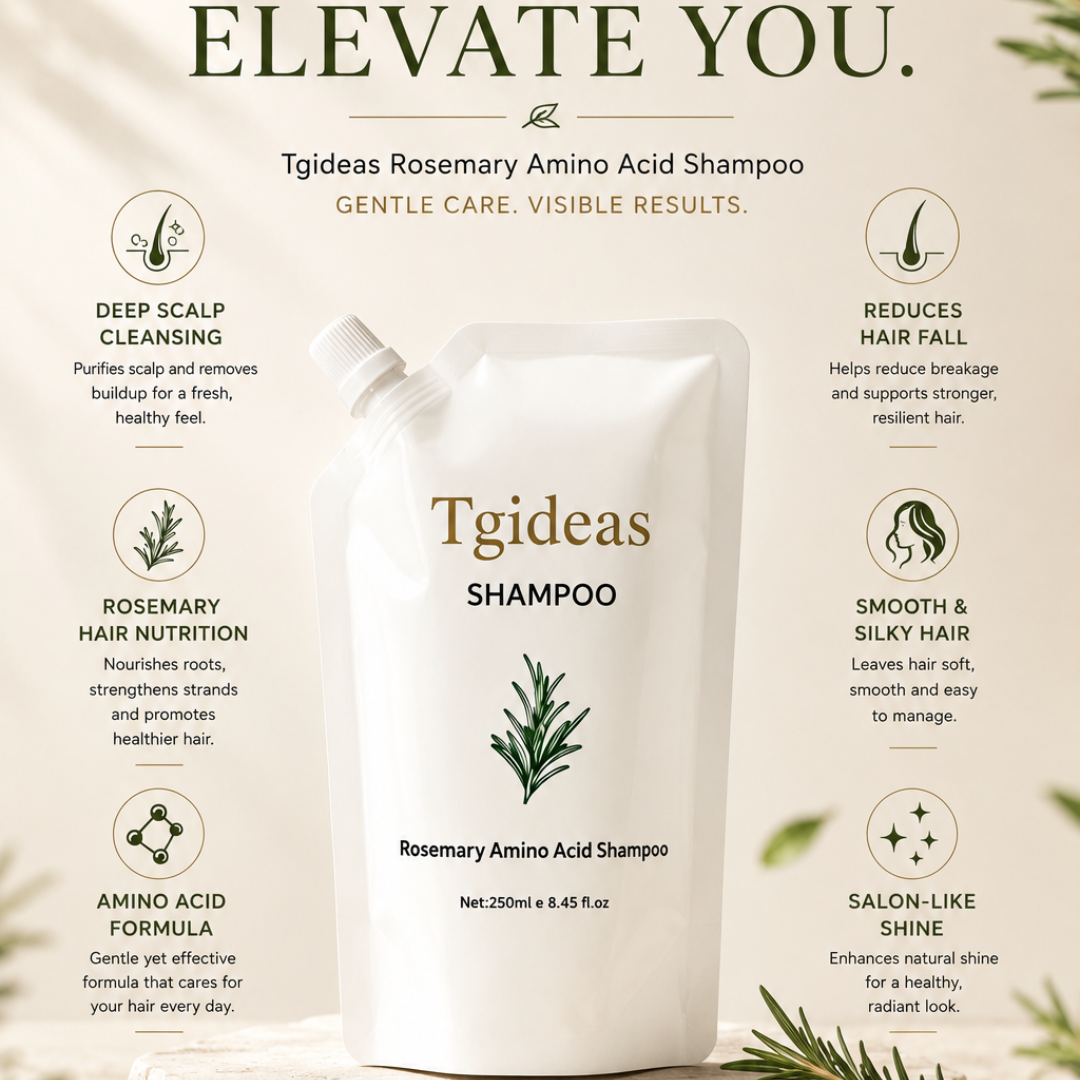 Tgideas Rosemary Amino Acid Shampoo – Repair, Nourish & Strengthen – Reduces Hair Fall, Deep Scalp Nourishment – With Rosemary Extract & Amino Acids – Smooth & Silky Hair – Sulfate Free