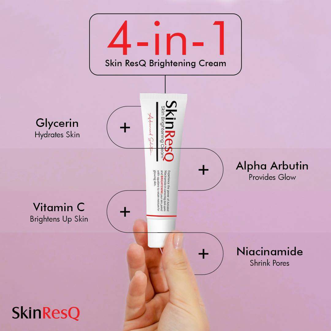 Skin ResQ Brightening Cream | #1 Bestselling Formula with Alpha Arbutin, Niacinamide & Vitamin C | Fades Hyperpigmentation, Dark Spots & Acne Marks