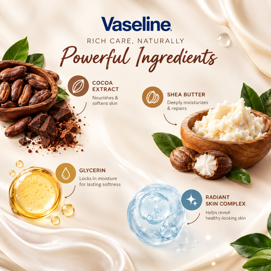 Vaseline Healing Jelly Cocoa Shimmer Jelly Stick – Deeply Hydrating Body Luminizer – Instant Dewy Glow with Cocoa Butter