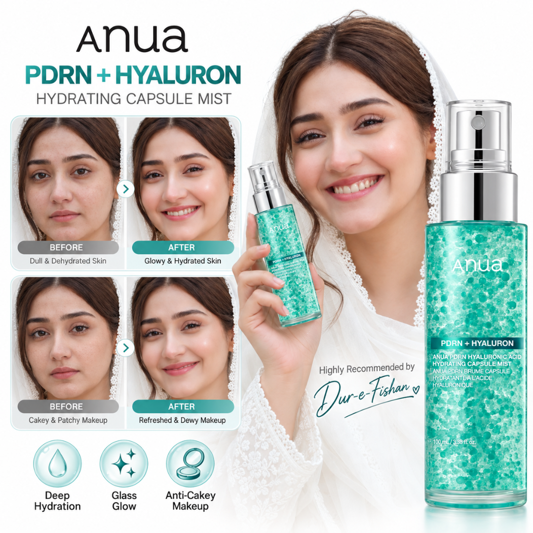 Anua PDRN + Hyaluron Hydrating Capsule Mist – Deep Hydration, Glass Skin Glow & Smooth Makeup Finish (100% Original Quality)