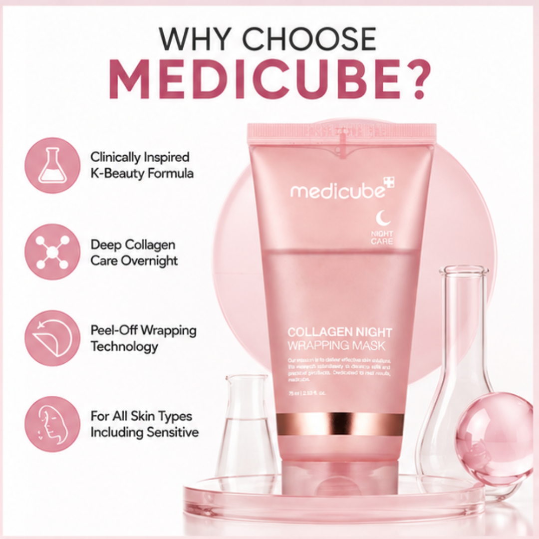 Medicube Collagen Night Wrapping Mask – 50% OFF – Wake Up to Glass Skin – Overnight Care – Boosts Collagen, Deep Hydration & Glass Skin Glow – Strengthens Skin Barrier – For All Skin Types