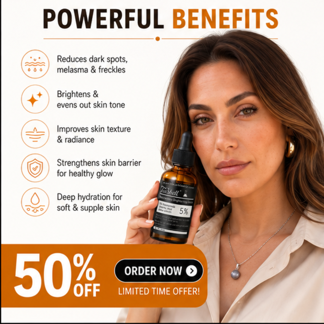 Teashell Niacinamide Brightening Serum – Targets Melasma, Dark Spots & Freckles – Brightens & Evens Skin Tone, Improves Texture & Radiance – For All Skin Types