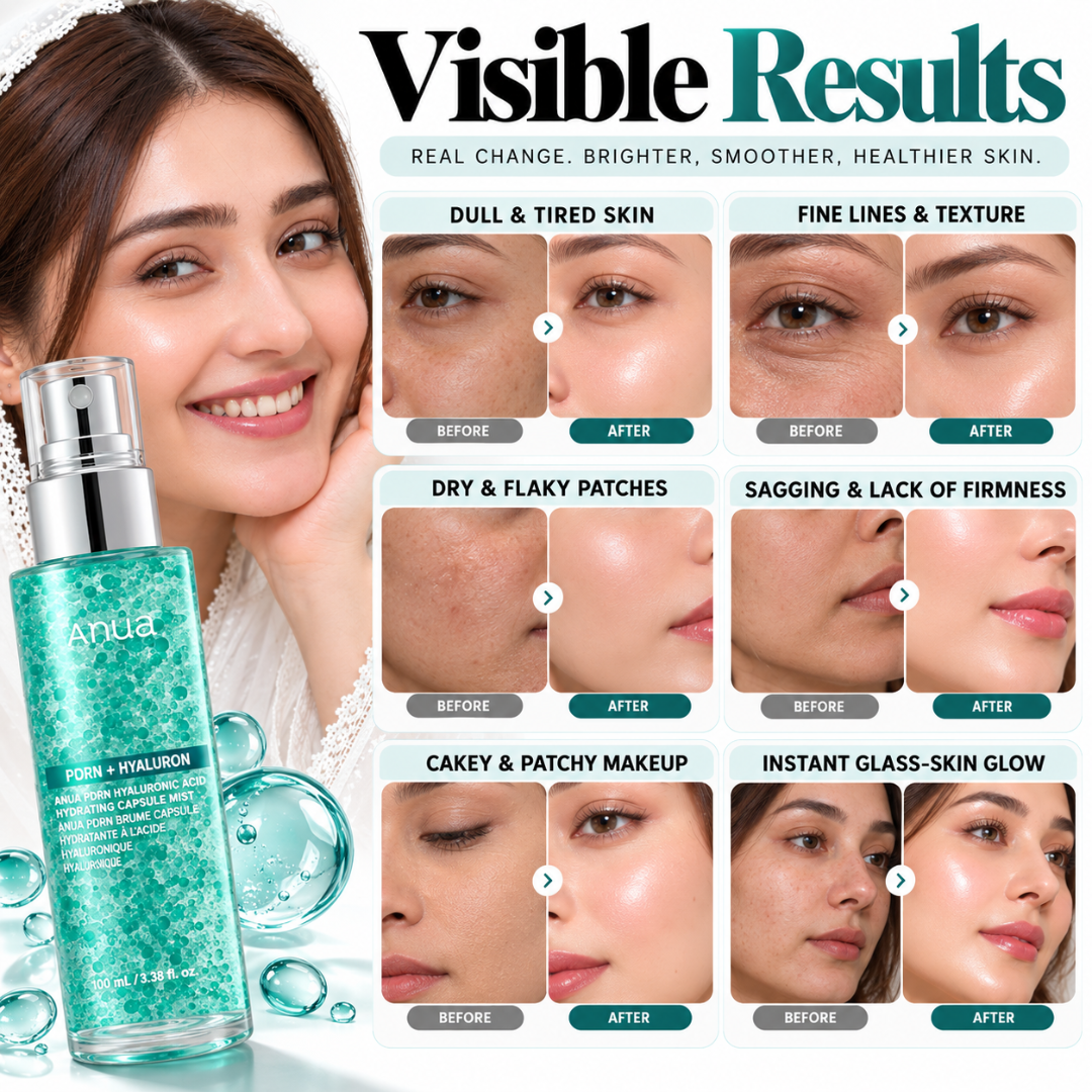 Anua PDRN + Hyaluron Hydrating Capsule Mist – Deep Hydration, Glass Skin Glow & Smooth Makeup Finish (100% Original Quality)