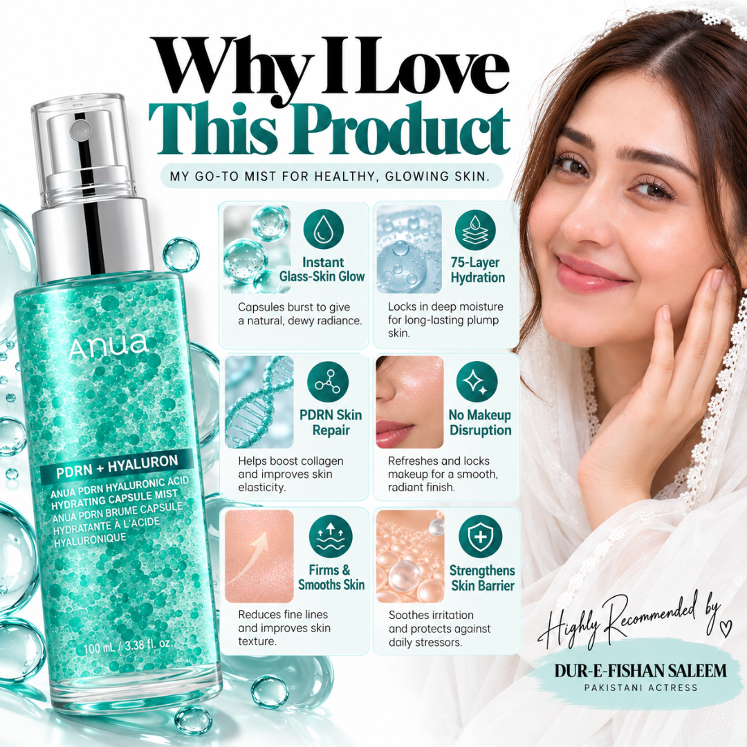 Anua PDRN + Hyaluron Hydrating Capsule Mist – Deep Hydration, Glass Skin Glow & Smooth Makeup Finish (100% Original Quality)