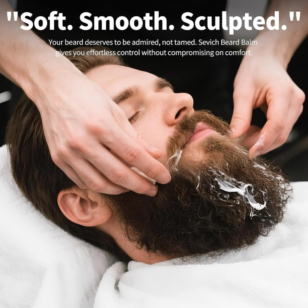 SEVICH Beard Balm – Nourish, Shape & Soften – With Shea Butter & Biotin – Controls Frizz & Flyaways – Soothes Sensitive Skin – All-Natural, Cruelty-Free, Paraben-Free