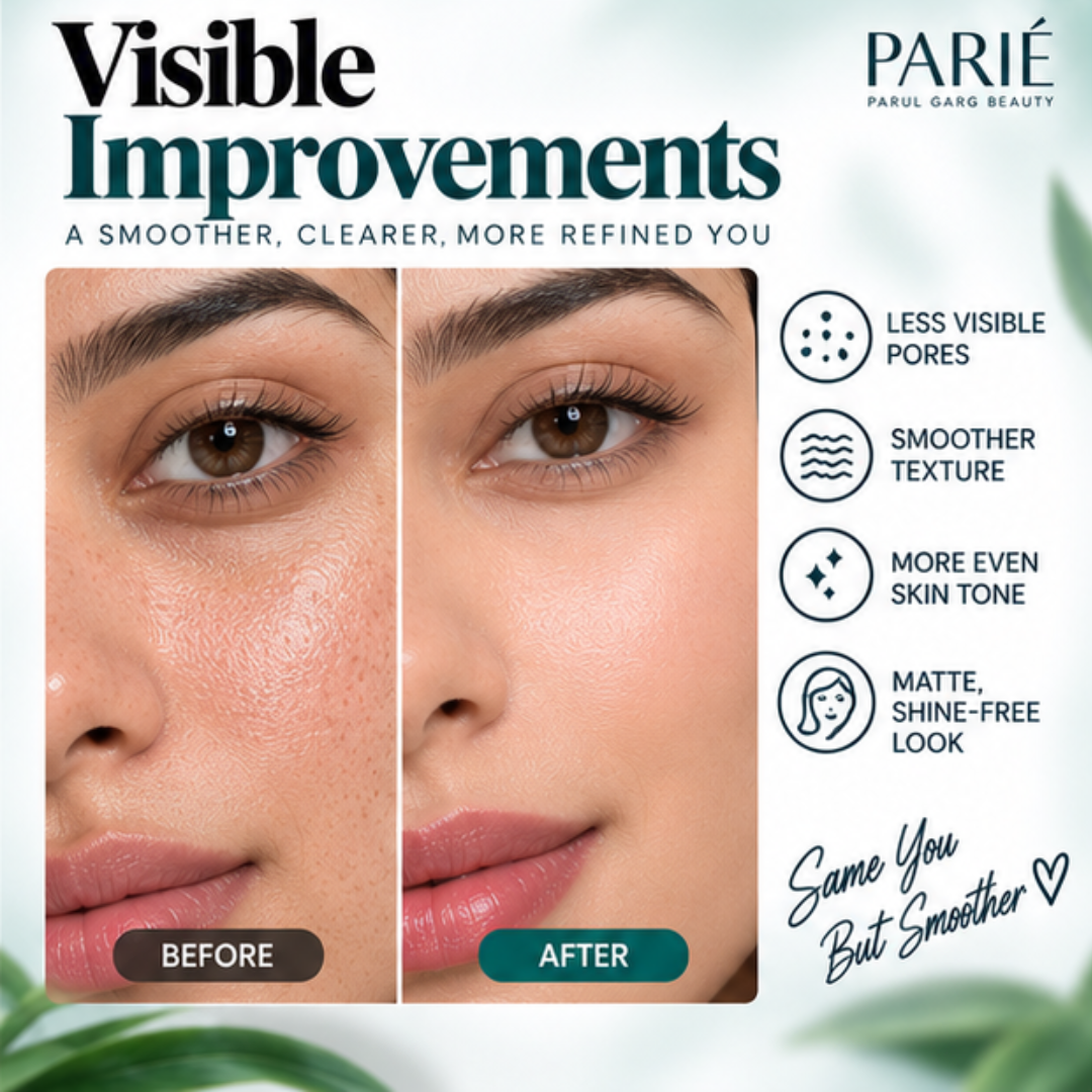 PARIÉ Primer by Parul Garg Beauty – Velvet Matte Finish – Blurs Pores, Smooths Texture & Long-Lasting – Enriched with Vitamin E – Lightweight, Non-Greasy Base for Flawless Makeup
