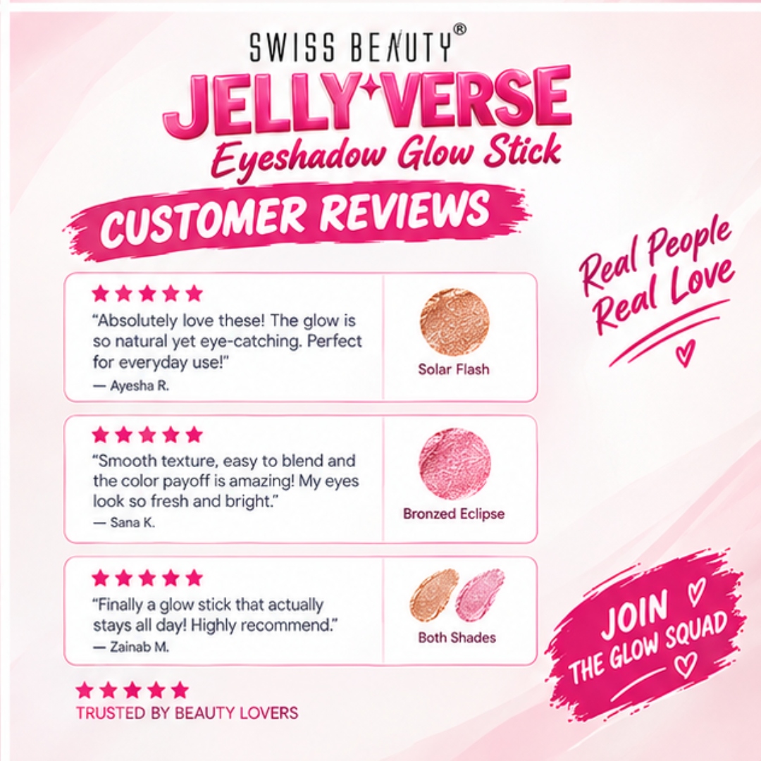 Jelly Glitter Multifunctional Stick (Pack of 2) - Use on Eyes, face & lips as glitter eyes, Highlighter & lip topper - Watery & Cooling finish with tiny glitter